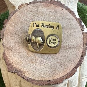 VTG Gold Good/ Bad Day JJ Signed Pin/ Brooch